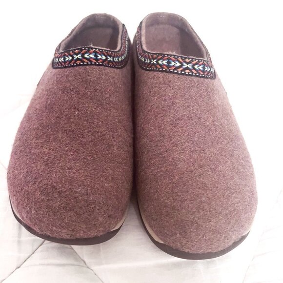 THERAFIT Dark Taupe Heather Wool Indoor/Outdoor Clog Slipper Comfort Shoe Sz 37 - Picture 5 of 13